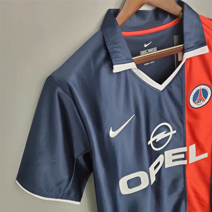 Camiseta de fútbol retro del equipo de fútbol Paris PSG Home Kit 2001/02
