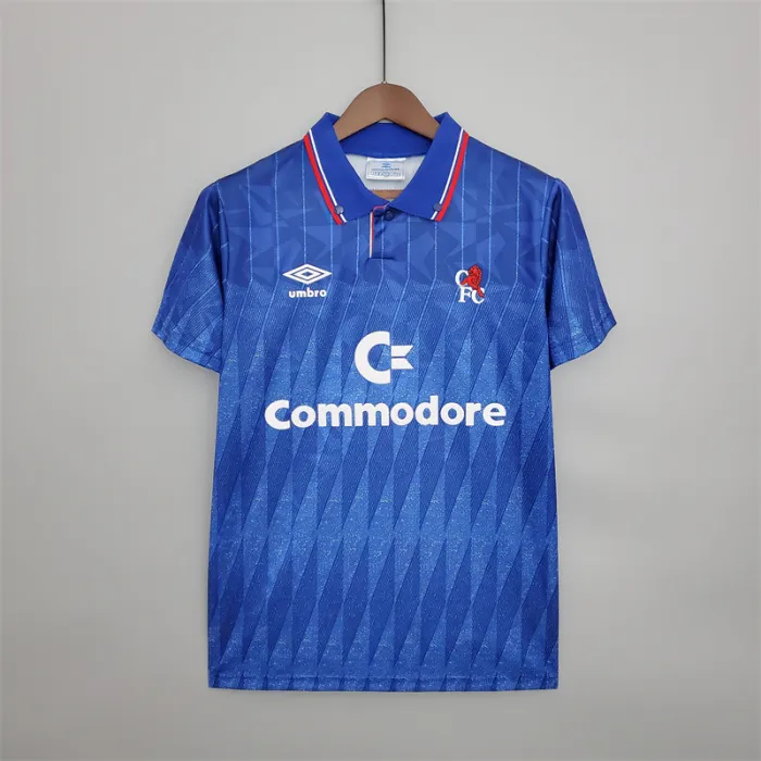 Camiseta de fútbol retro del equipo de fútbol del Chelsea Jersey Home Kit 1989/1991