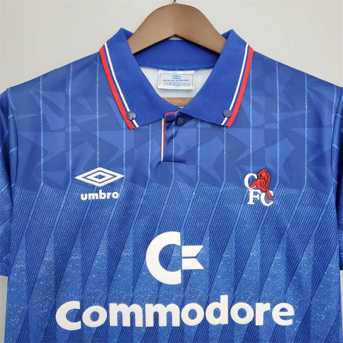 Camiseta de fútbol retro del equipo de fútbol del Chelsea Jersey Home Kit 1989/1991