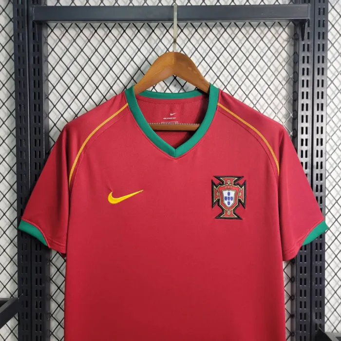 Camiseta de fútbol retro del equipo de fútbol de Portugal, kit de inicio 2006