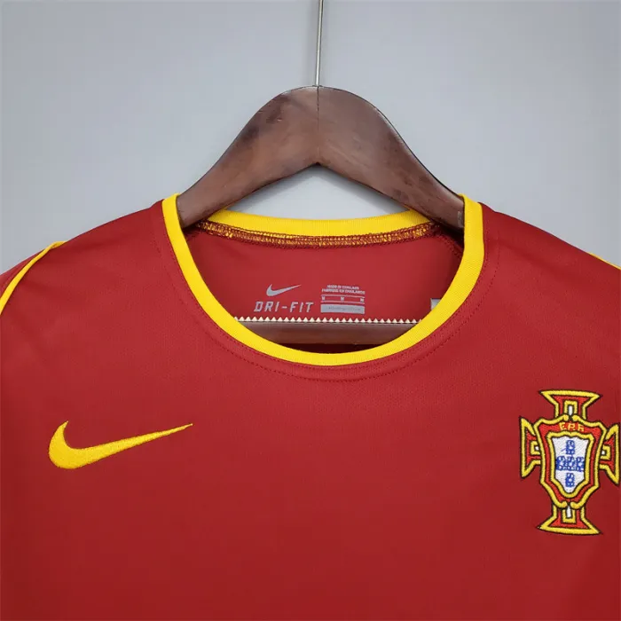 Camiseta de fútbol retro del equipo de fútbol de Portugal, kit de inicio 2002
