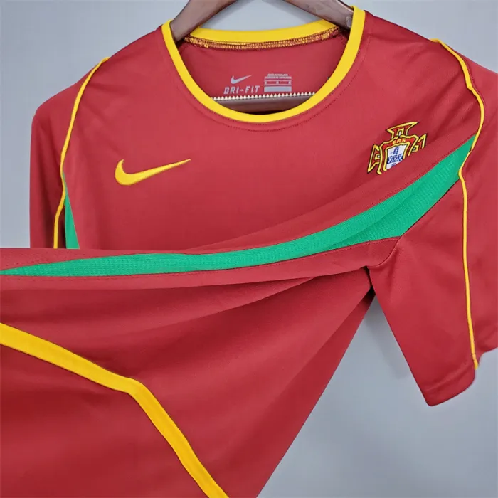 Camiseta de fútbol retro del equipo de fútbol de Portugal, kit de inicio 2002