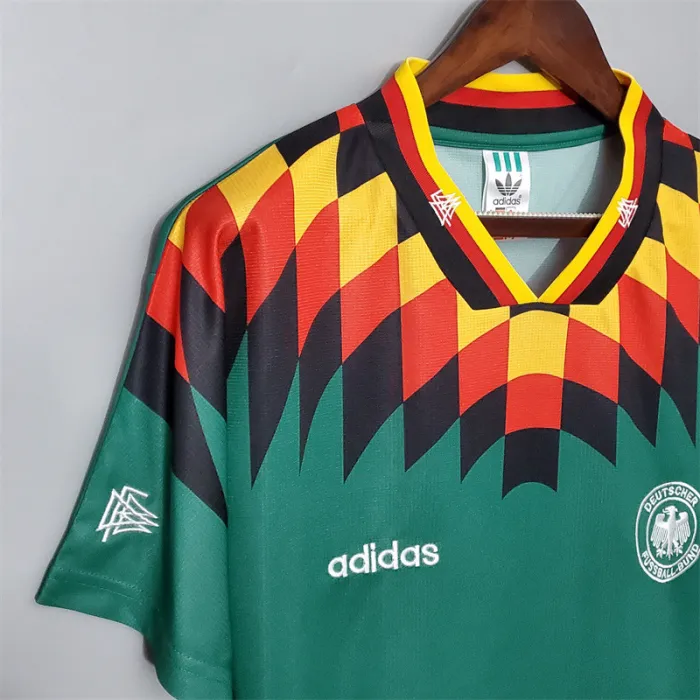 Camiseta de fútbol retro del equipo de fútbol de Alemania, camiseta de visitante, kit de 1994