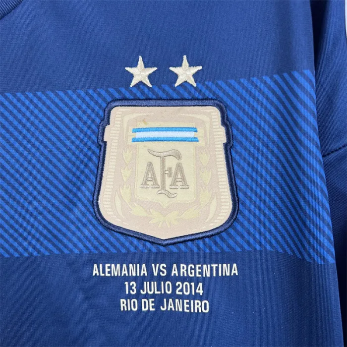 Argentina Jersey Away Kit 2014 Retro Long Sleeves Football Team Soccer Shirt