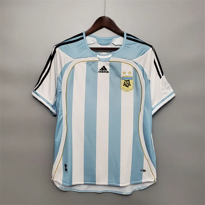 Camiseta de fútbol retro del equipo de fútbol de Argentina, kit de local 2006