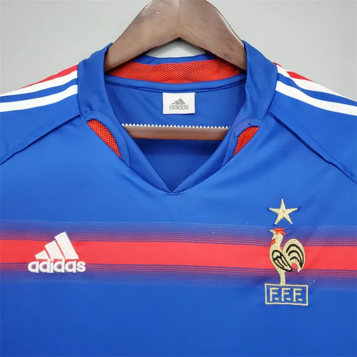 Camiseta de fútbol retro del equipo de fútbol de Francia, kit de local 2004