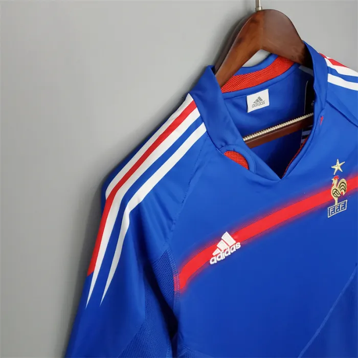 Camiseta de fútbol retro del equipo de fútbol de Francia, kit de local 2004