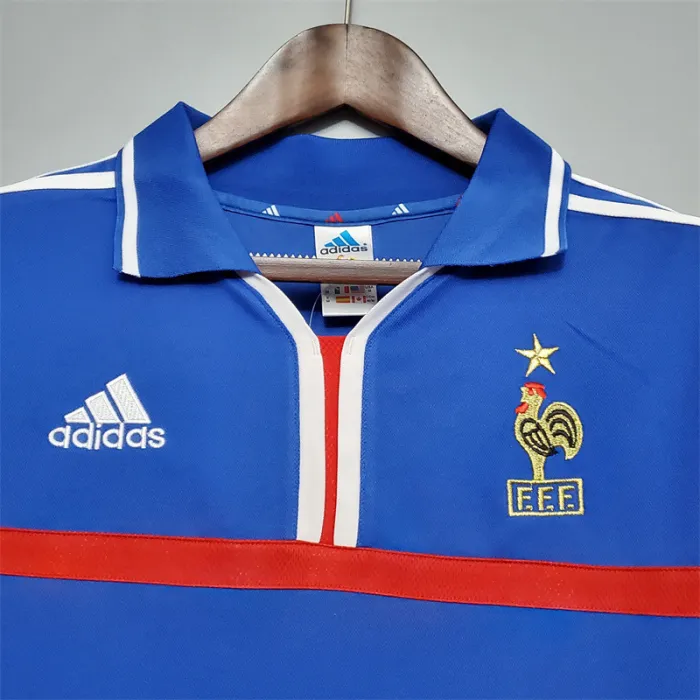 Camiseta de fútbol retro del equipo de fútbol de Francia, kit local, 2000