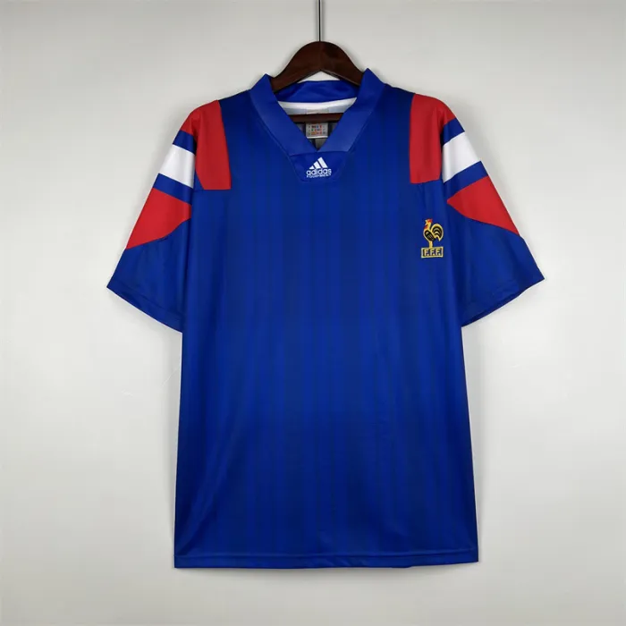 Camiseta de fútbol retro del equipo de fútbol de Francia, kit de local 1992-1994