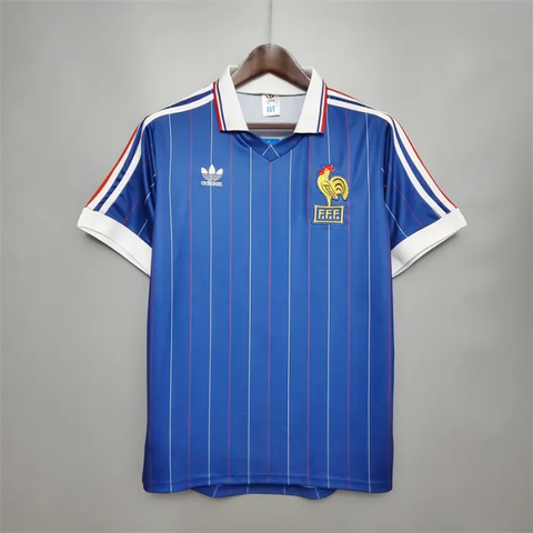 France Jersey Home Kit 1982 Retro Football Team Soccer Shirt