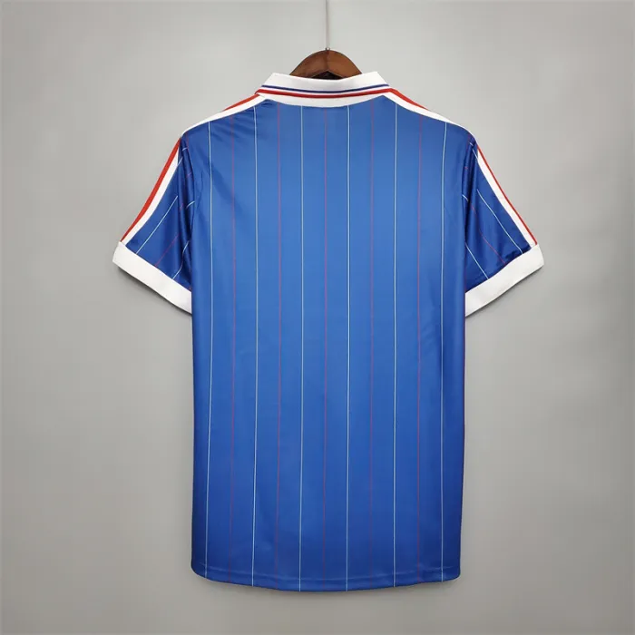 Camiseta de fútbol retro del equipo de fútbol de Francia, kit local, 1982