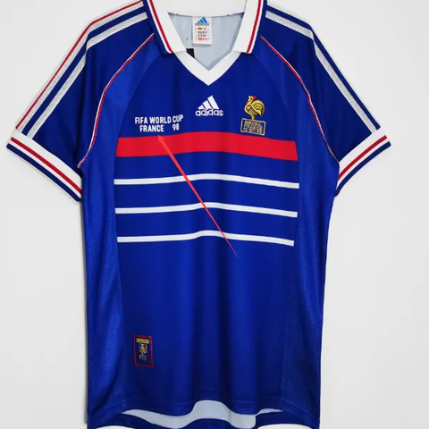France Jersey Home Kit 1998 Retro Football Team Soccer Shirt