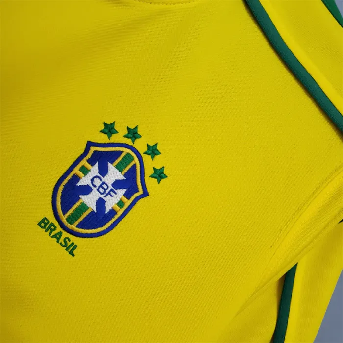 Camiseta de fútbol retro del equipo de fútbol de Brasil, kit de local, 1998