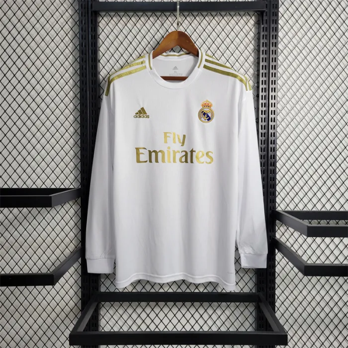 Camiseta de local del Real Madrid 2019-2020 retro de manga larga