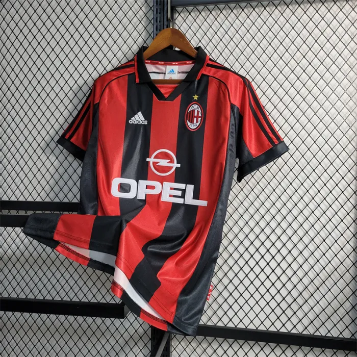 Camiseta de fútbol retro del AC Milan para el equipo local de la temporada 98/99