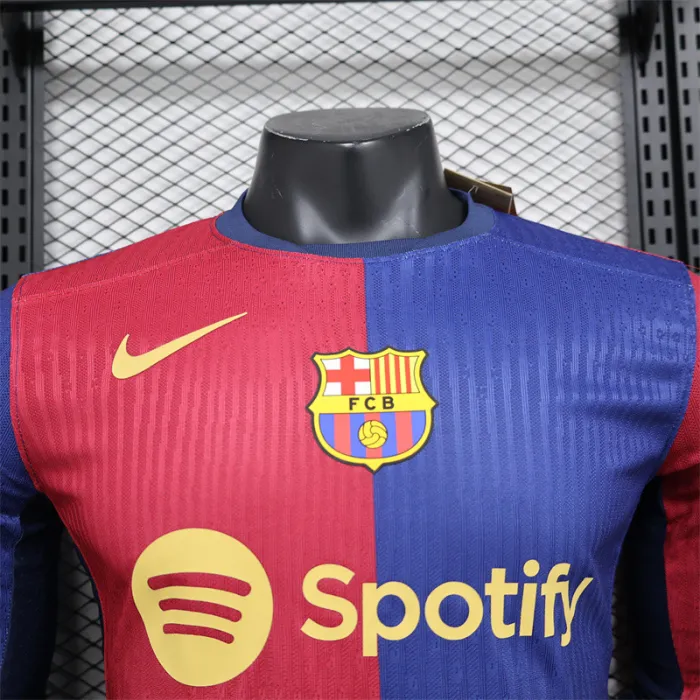 Player Version Barcelona Home Jersey 24/25 Football Kit Long Sleeves