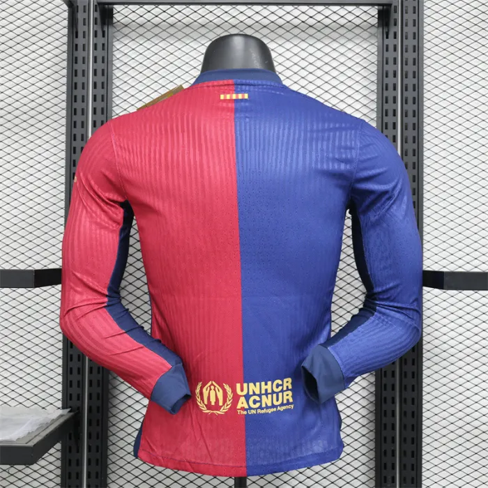 Player Version Barcelona Home Jersey 24/25 Football Kit Long Sleeves