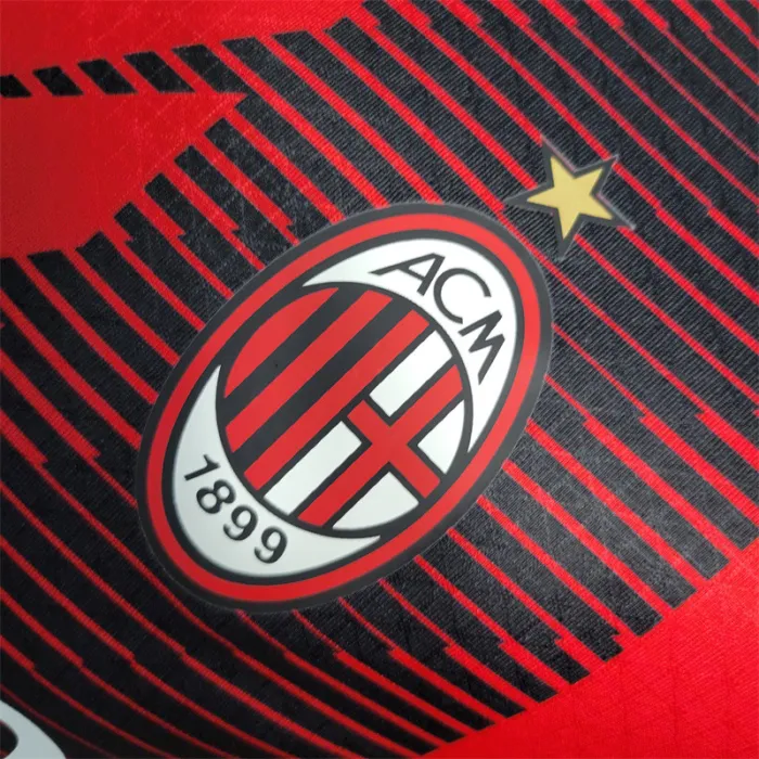 Versión del jugador Camiseta del AC Milan 23/24 Kit de fútbol local 2023 2024 Camiseta del equipo de fútbol