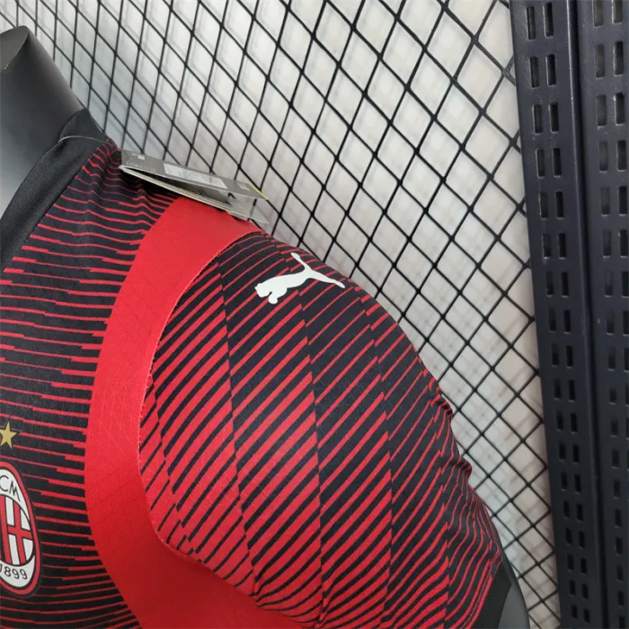 Versión del jugador Camiseta del AC Milan 23/24 Kit de fútbol local 2023 2024 Camiseta del equipo de fútbol