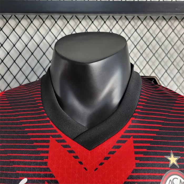 Versión del jugador Camiseta del AC Milan 23/24 Kit de fútbol local 2023 2024 Camiseta del equipo de fútbol