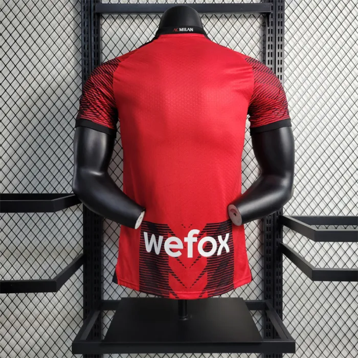 Versión del jugador Camiseta del AC Milan 23/24 Kit de fútbol local 2023 2024 Camiseta del equipo de fútbol