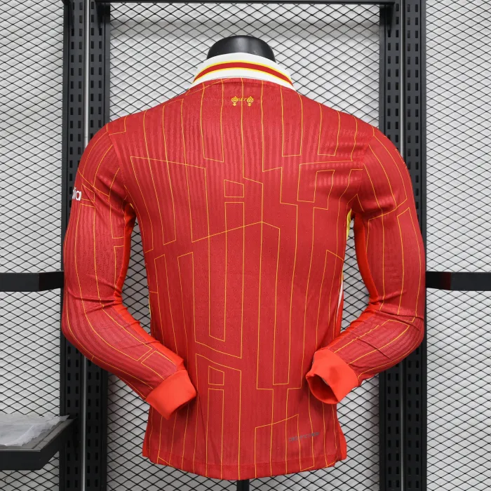 Versión para jugadores Camiseta local del Liverpool 24/25 Kit de fútbol Manga larga