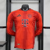 Player Version Bayern Munich Home Jersey 24/25 Football Kit Long Sleeves - PalmSportss
