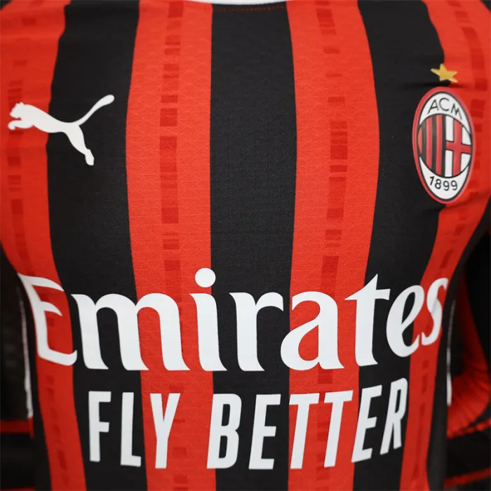Player Version AC Milan Home Kit 24/25 Football Jersey Long Sleeves