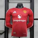 Player Manchester United Home Kit 24/25 Football Jersey Long Sleeves - PalmSportss