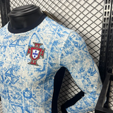 Player Portugal Away Kit 24/25 Euro Cup 2024 Football Jersey Long Sleeves - PalmSportss