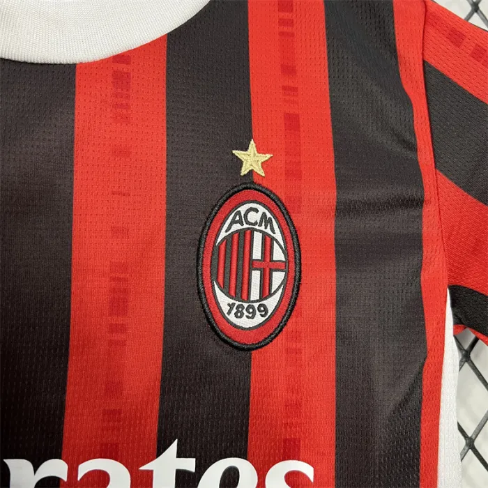 Camiseta de local del AC Milan para niños 24/25 Kit de fútbol