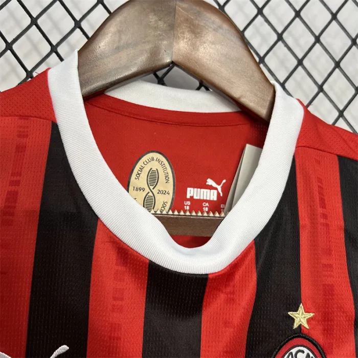 Camiseta de local del AC Milan para niños 24/25 Kit de fútbol