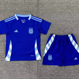 Kids Argentina Away Kit 24/25 Copa America 2024 Football Jersey - PalmSportss