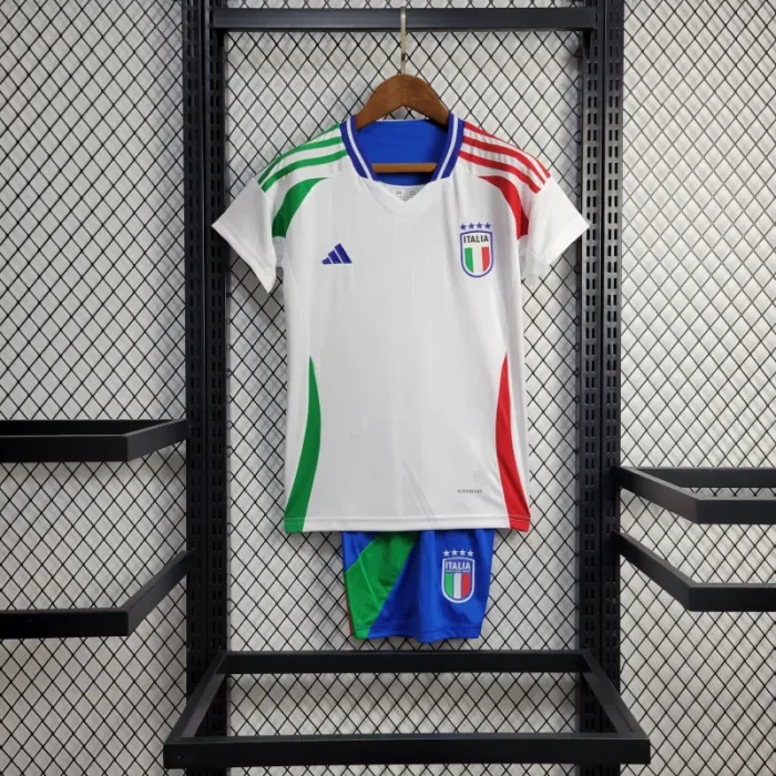 Camiseta de fútbol de visitante de Italia para niños 24/25 Eurocopa 2024