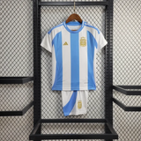 Kids Argentina Home Kit 24/25 Copa America 2024 Football Jersey - PalmSportss