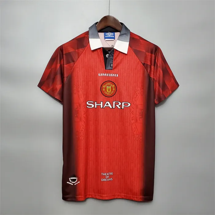 Camiseta de fútbol retro del equipo de fútbol del Manchester United, kit de local de 1996