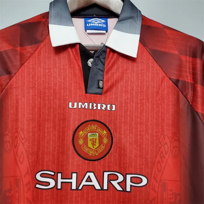 Camiseta de fútbol retro del equipo de fútbol del Manchester United, kit de local de 1996