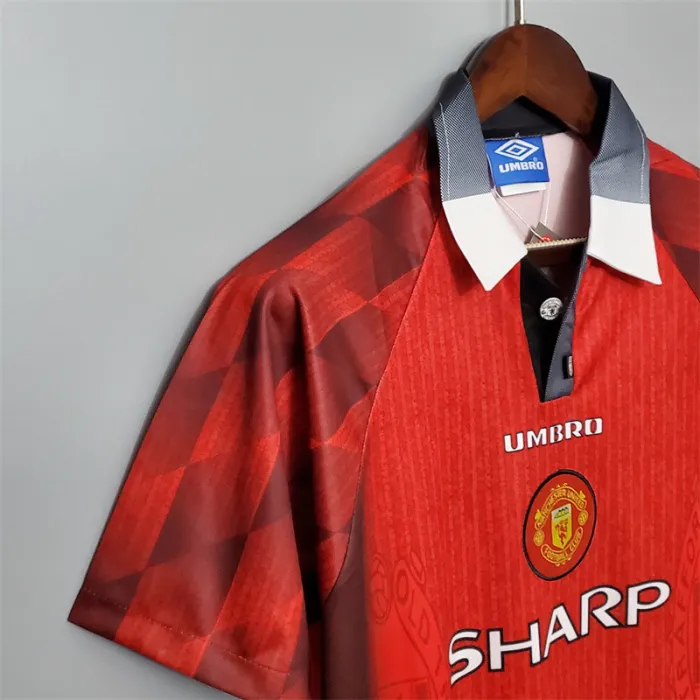 Camiseta de fútbol retro del equipo de fútbol del Manchester United, kit de local de 1996