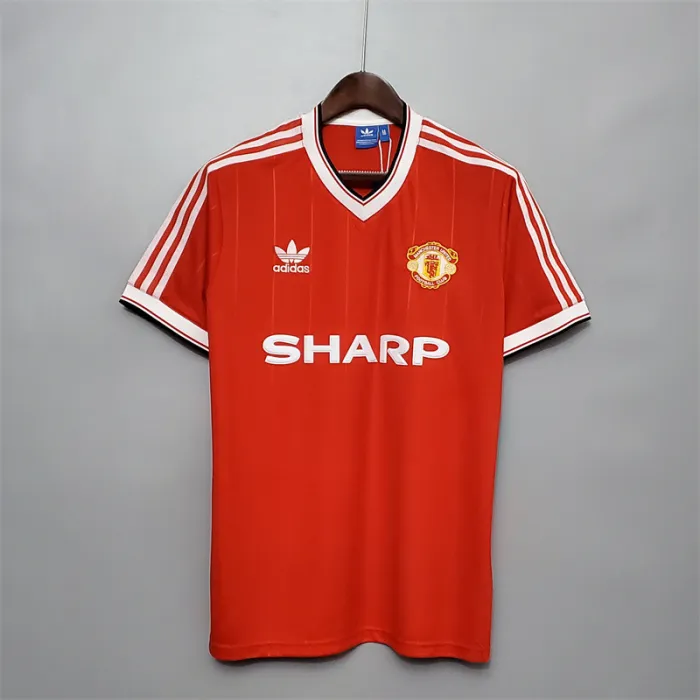 Camiseta de fútbol retro del equipo de fútbol del Manchester United, kit de local 1983/84