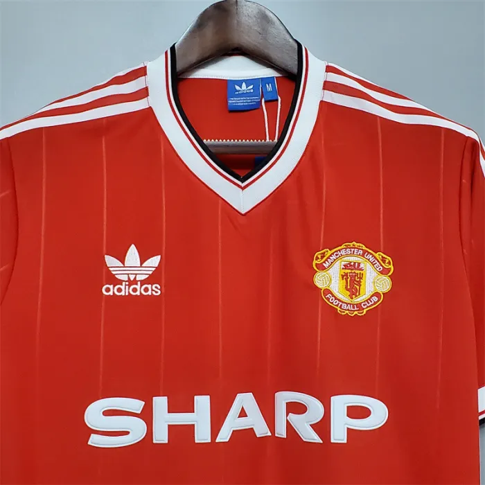 Camiseta de fútbol retro del equipo de fútbol del Manchester United, kit de local 1983/84