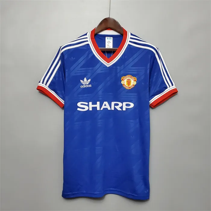 Camiseta de fútbol retro del equipo de fútbol del Manchester United, tercera equipación 1986/88