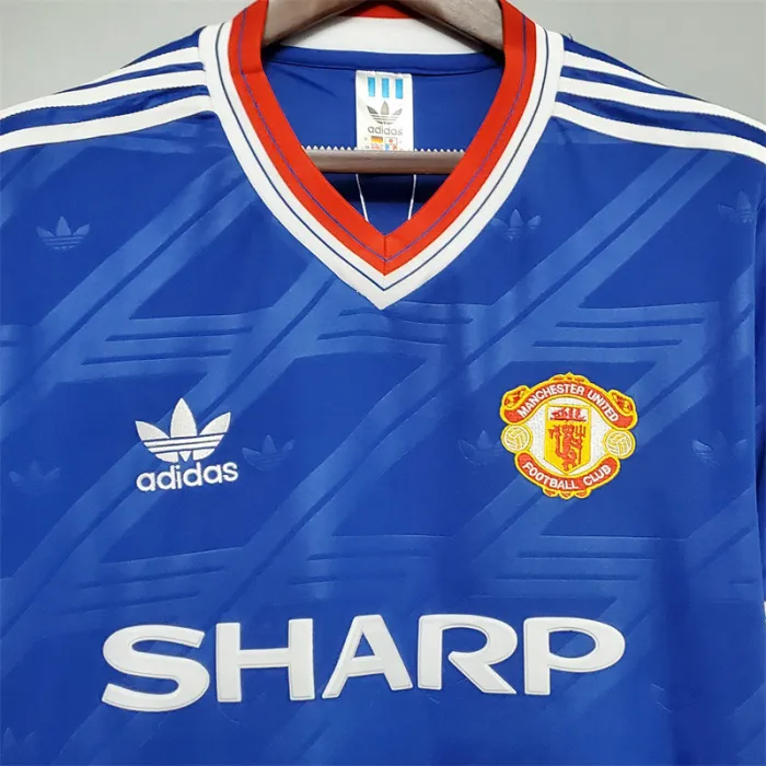 Camiseta de fútbol retro del equipo de fútbol del Manchester United, tercera equipación 1986/88
