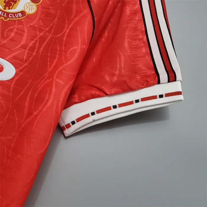 Camiseta de fútbol retro del equipo de fútbol del Manchester United, kit de local 1990/92