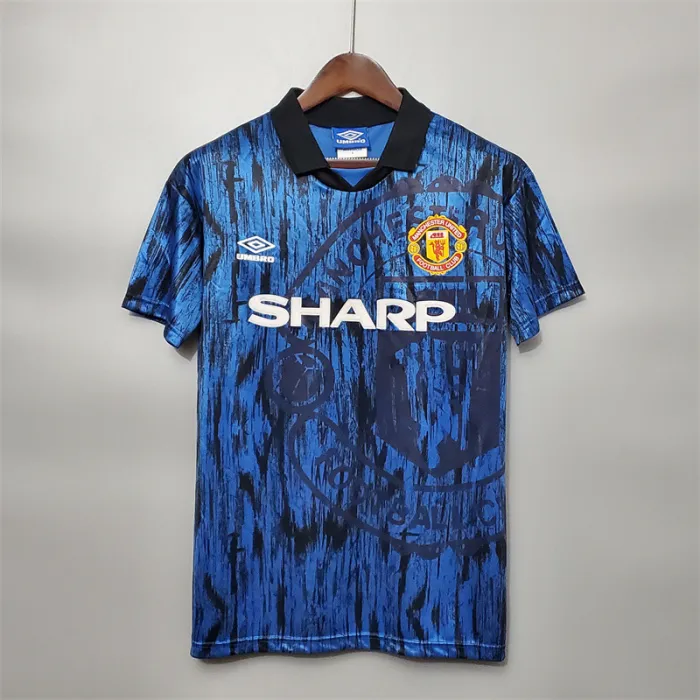 Camiseta retro del equipo de fútbol del Manchester United, tercera equipación 1992/93