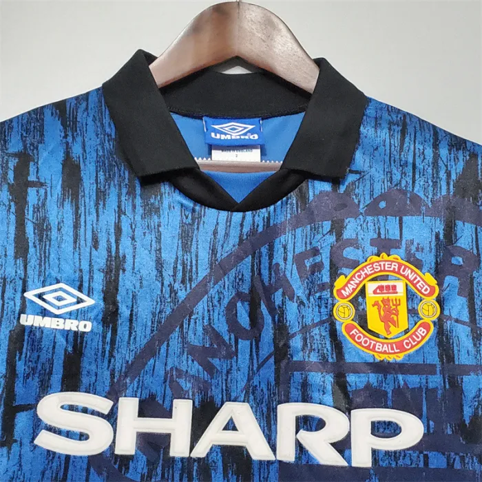 Camiseta retro del equipo de fútbol del Manchester United, tercera equipación 1992/93