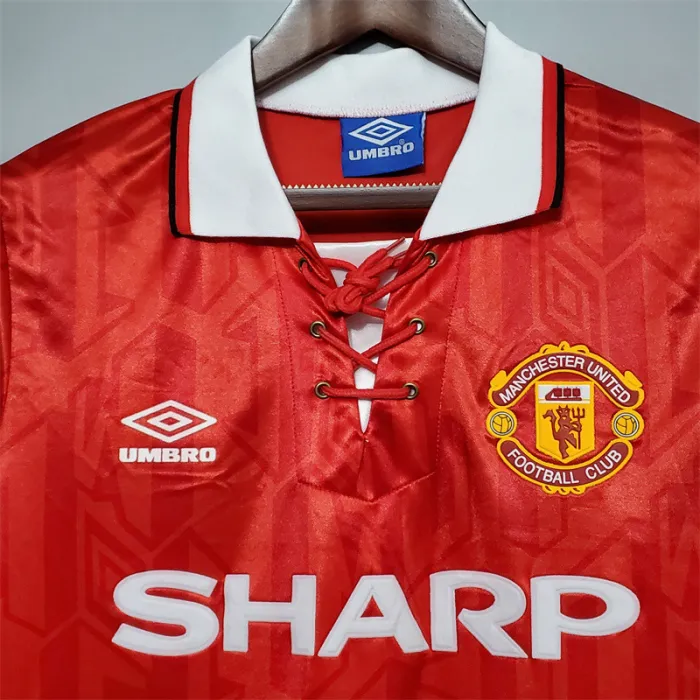Camiseta de fútbol retro del equipo de fútbol del Manchester United, kit de local 1992/93
