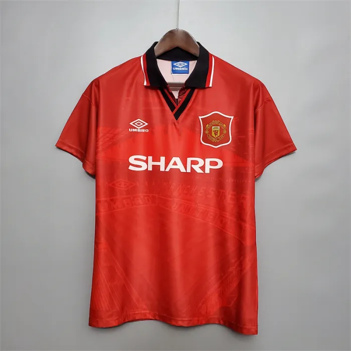 Camiseta de fútbol retro del equipo de fútbol del Manchester United, kit de local 1994/96