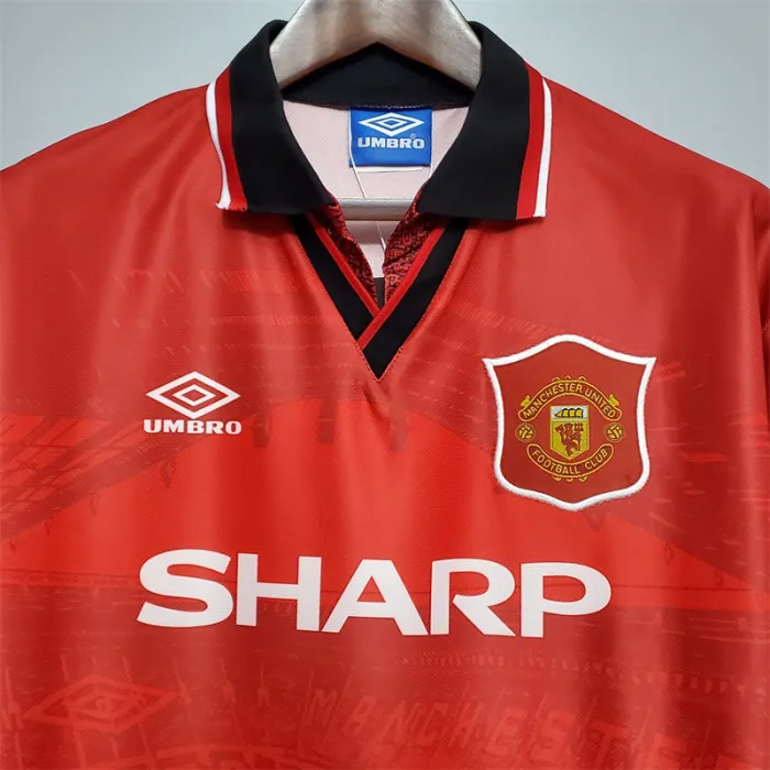 Camiseta de fútbol retro del equipo de fútbol del Manchester United, kit de local 1994/96