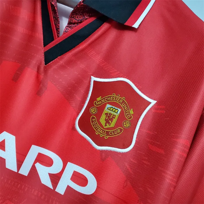 Camiseta de fútbol retro del equipo de fútbol del Manchester United, kit de local 1994/96