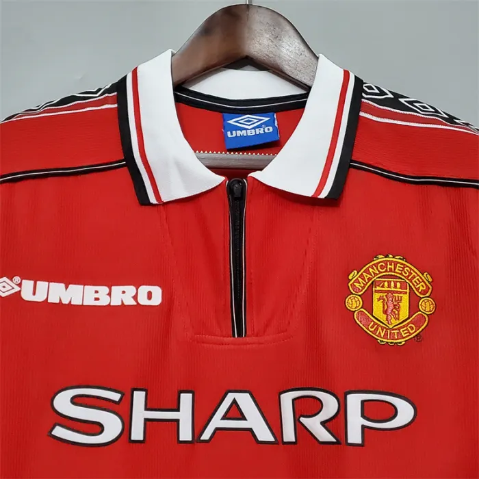 Camiseta de fútbol retro del equipo de fútbol del Manchester United, kit de local 1998/99
